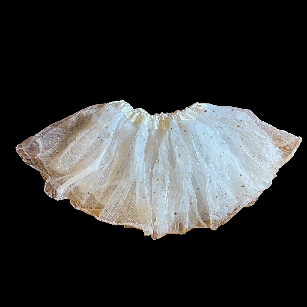 Girls White Silver Star Tutu- Ballet Core Os